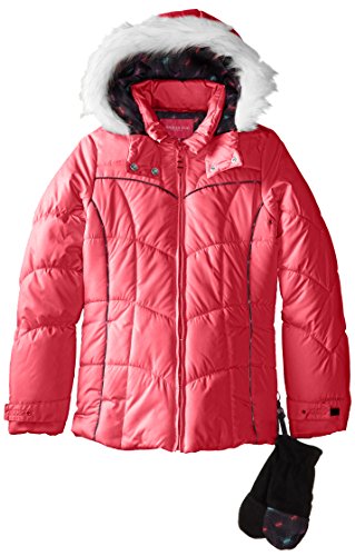 London Fog Big Girls' Heavyweight Coat with Faux-Fur Hood
