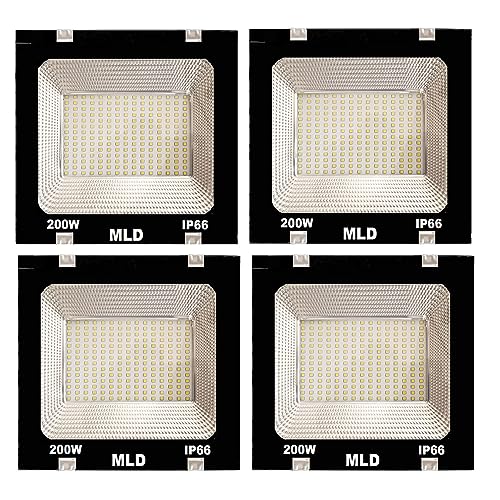 Image of MLD Outdoor led Flood Light 200 Watts Ip66 focus Cool White (200w,Colour-White)-Pack of 4