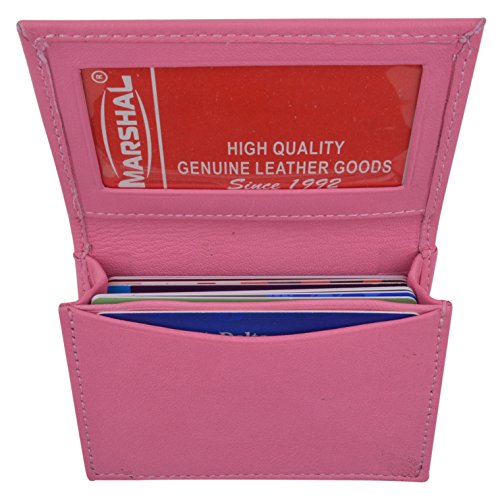 New Leather Bifold Credit Card & Business Card Holder Many Colors!!! (Pink)3