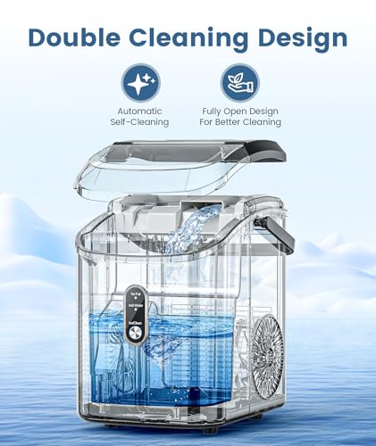 COWSAR Nugget Ice Makers Countertop, Pebble Ice Maker Machine with Soft Chewable Ice, 34Lbs/24H, Self-Cleaning, One-Click Operation, Pellet Ice... - Image 4