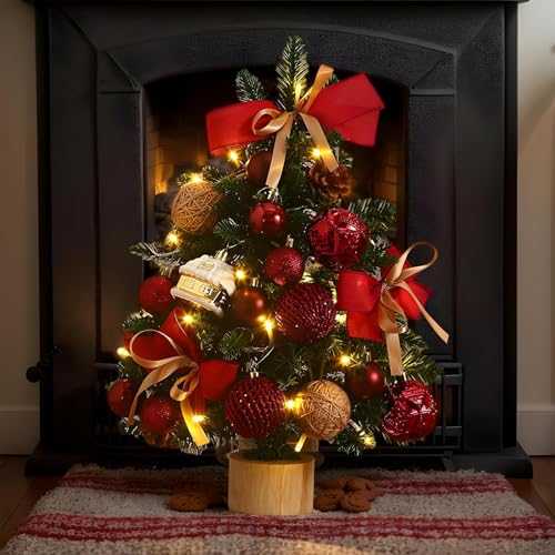 Árbol de Navidad para espacios pequeños mesa y chimenea 4