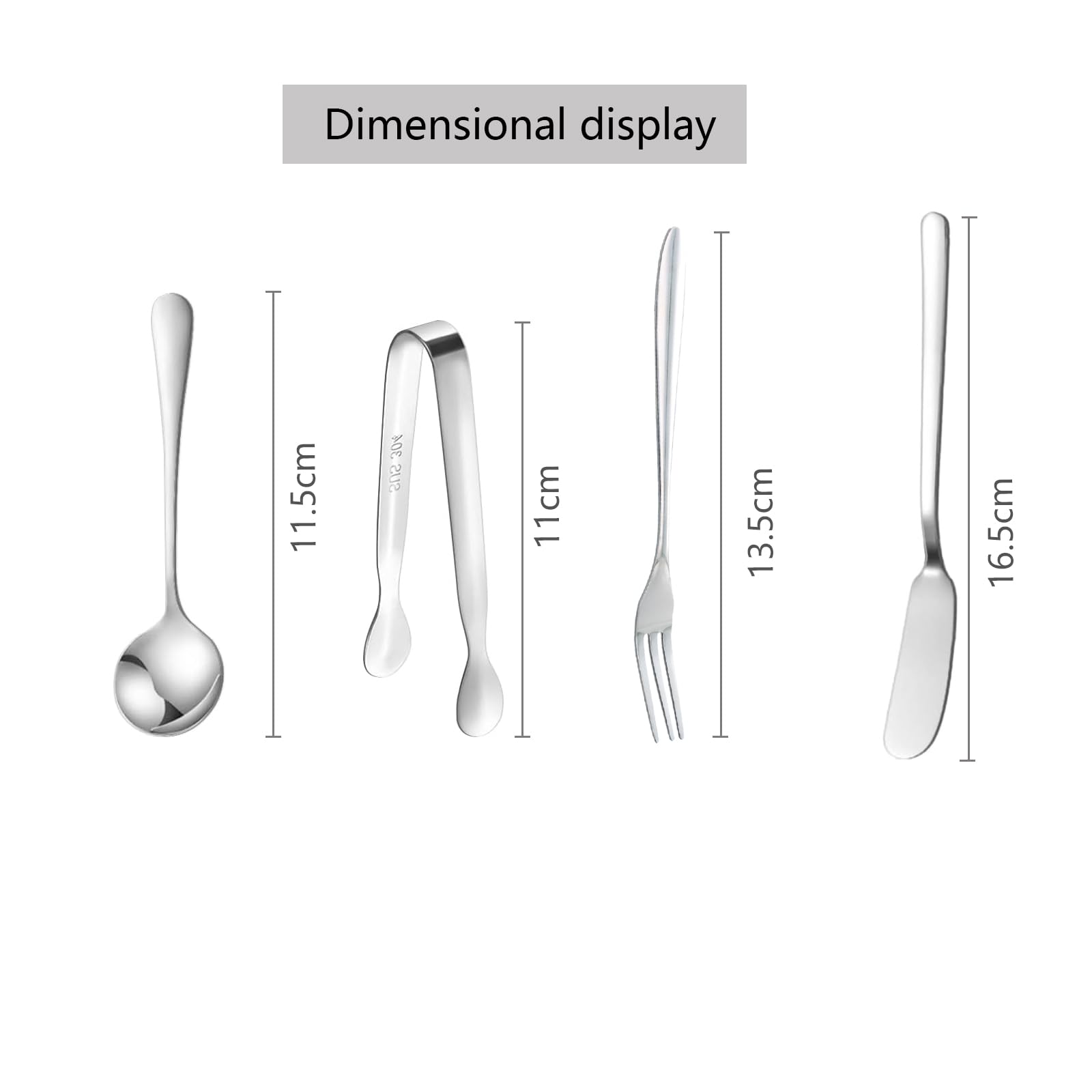 MLURCU Streumesser Set 8-teilig – Edelstahl Käse-Butter-Messer & Mini Servierzangen