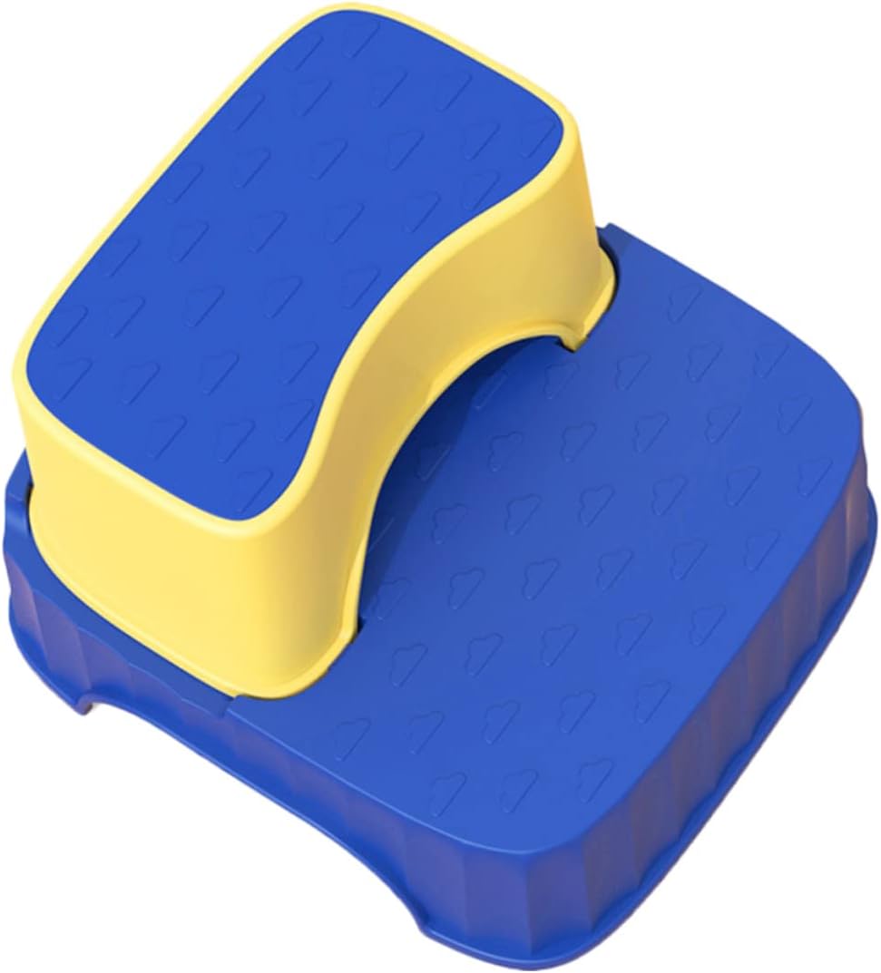 Dual-Layer Step Stool for Kids Anti-Slip Two-Step Toddler Stool Plastic Construction for Washbasin and Bathroom Use