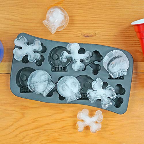 Fairly Odd Novelties Bone Chiller Skull And Crossbones Ice Cube Tray,Black,8 Cube,Fon-10020 #TOP5