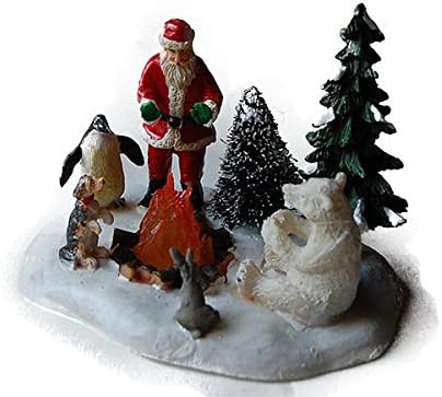 Amazon ミニチュア クリスマス フィギュア G サンタと動物と焚き木 Cgxt3040g クリスマス雑貨 おもちゃ