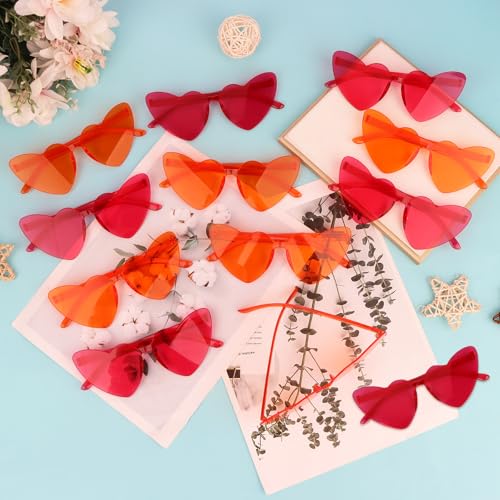 Image of Heart Sunglasses 12 /18 /24 Pcs Heart Shaped Glasses for Women Cute Funny Party Glasses Party Favors Accessories