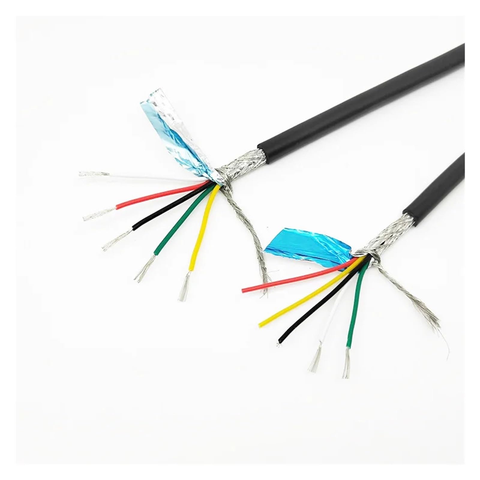 Cavo di segnale schermato, Cavo schermato RVVP a 5 conduttori 26-16AWG 1/5/10 metri Segnale di controllo audio in rame PVC nero(10 Meters,5CORES-18 AWG 0.75MM2)