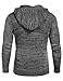 COOFANDY Men Knitted Hoodies Pullover Casual Long Sleeve Slim Fit Turtleneck Sweaters Grey