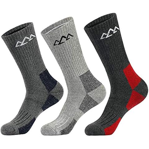 innotree 3 Pack Men's Full Cushioned Hiking Walking Socks, Stocking Moisture Wicking Blister Resist Multi Performance Padded Crew Athletic Highs Socks Outdoor Trekking Camping Cover