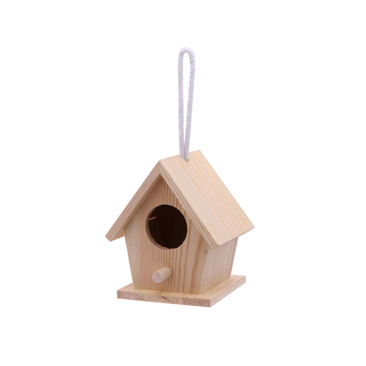 Adium 4Pcs Wooden Bird House DIY Unfinished Wooden Bird House Haning Bird House Cag Backyard Birding Supplies Home Decoration