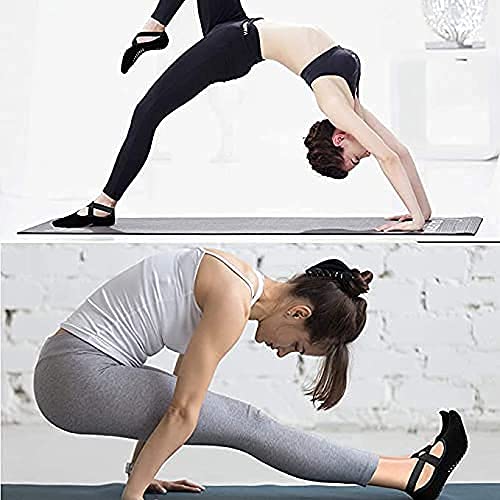 Marrone Women's Anti Bacterial Anti-Skid Yoga/Pilates/Dance/Ballet Made with Bamboo Cotton Walking Fitness Socks with Grips 3