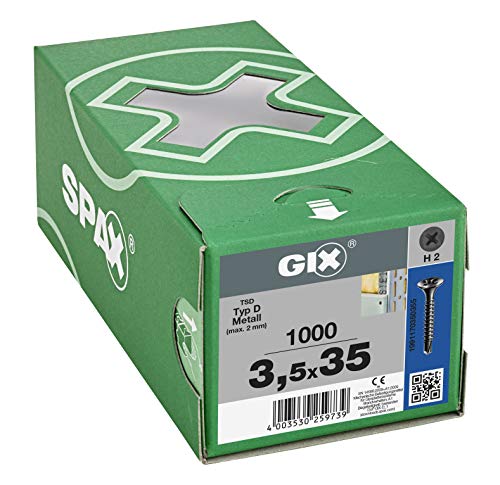SPAX GIX-D Schnellbauschrauben 3,5 x 35 mm, Vollgewinde, 1000 Stück, Bohrspitze, Kreuzschlitz-H2, Trompetenkopf… – Bild 6