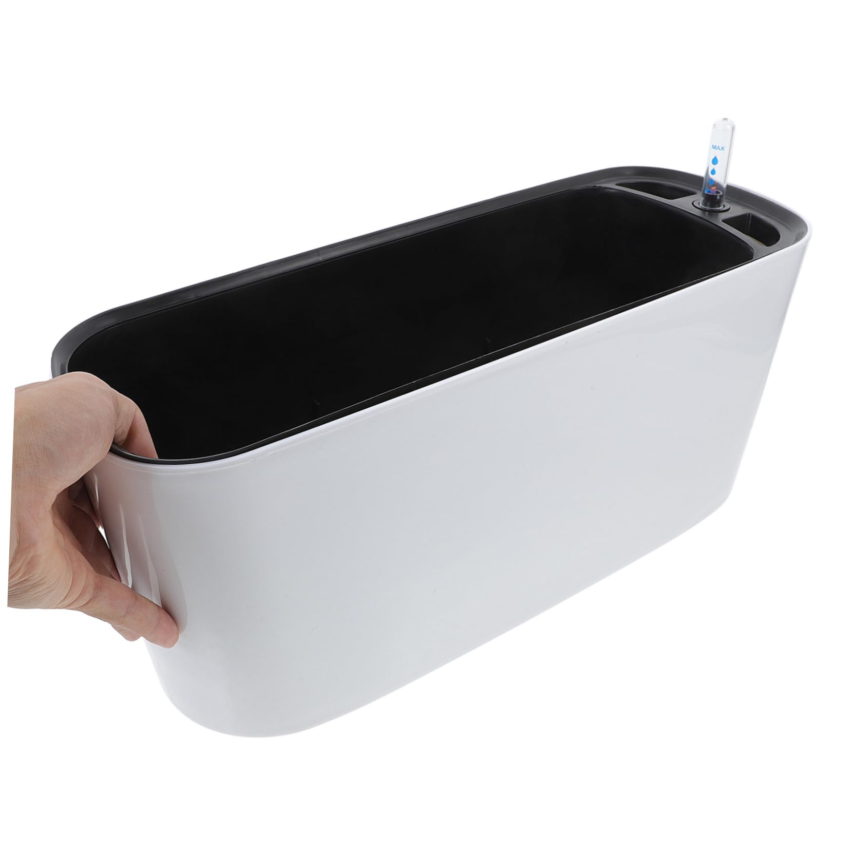 Happyyami Pot de Fleur à Arrosage Automatique Jauge D’Eau, Blanc