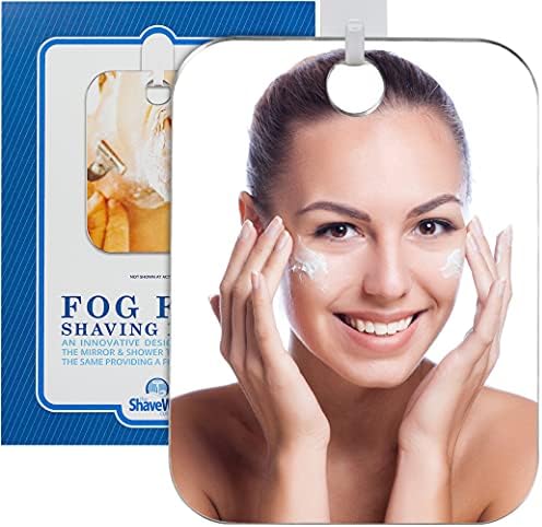 The Shave Well Company Original Anti-Fog Shaving Mirror | Fogless Bathroom Shower Mirror with Handheld Option for Men and Women | Hanging Shower Mirror Includes Long-Lasting Removable Adhesive Hook