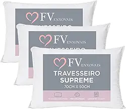 3 Travesseiros Antialérgico Toque Macio Textura Firme Lavável na Máquina Fibra Siliconada Tamanho Padrão 70x50 (3)