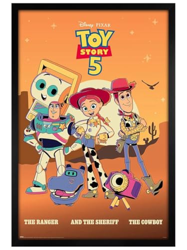 Poster Toy Story 5 encadré bois noir pour déco de chambre