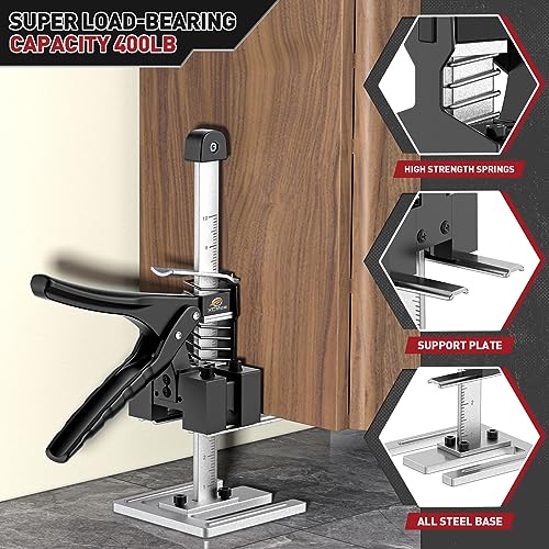 Image of XClifes Labor Saving Handle 2 Pack, 12 In Construction Jack, Wall Tile Locator, Multi-Function Height Adjustment Lifting Device, Door Panel Lifting Cabinet Jack,Raised by 6.6 in,Load 520 LBS