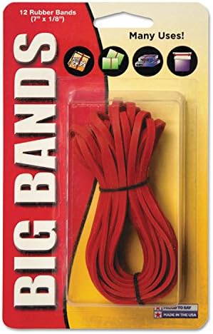 Alliance Rubber Big Rubber Bands 12 Pack 7-Inch X 1/8-Inch Red 00700 image 3