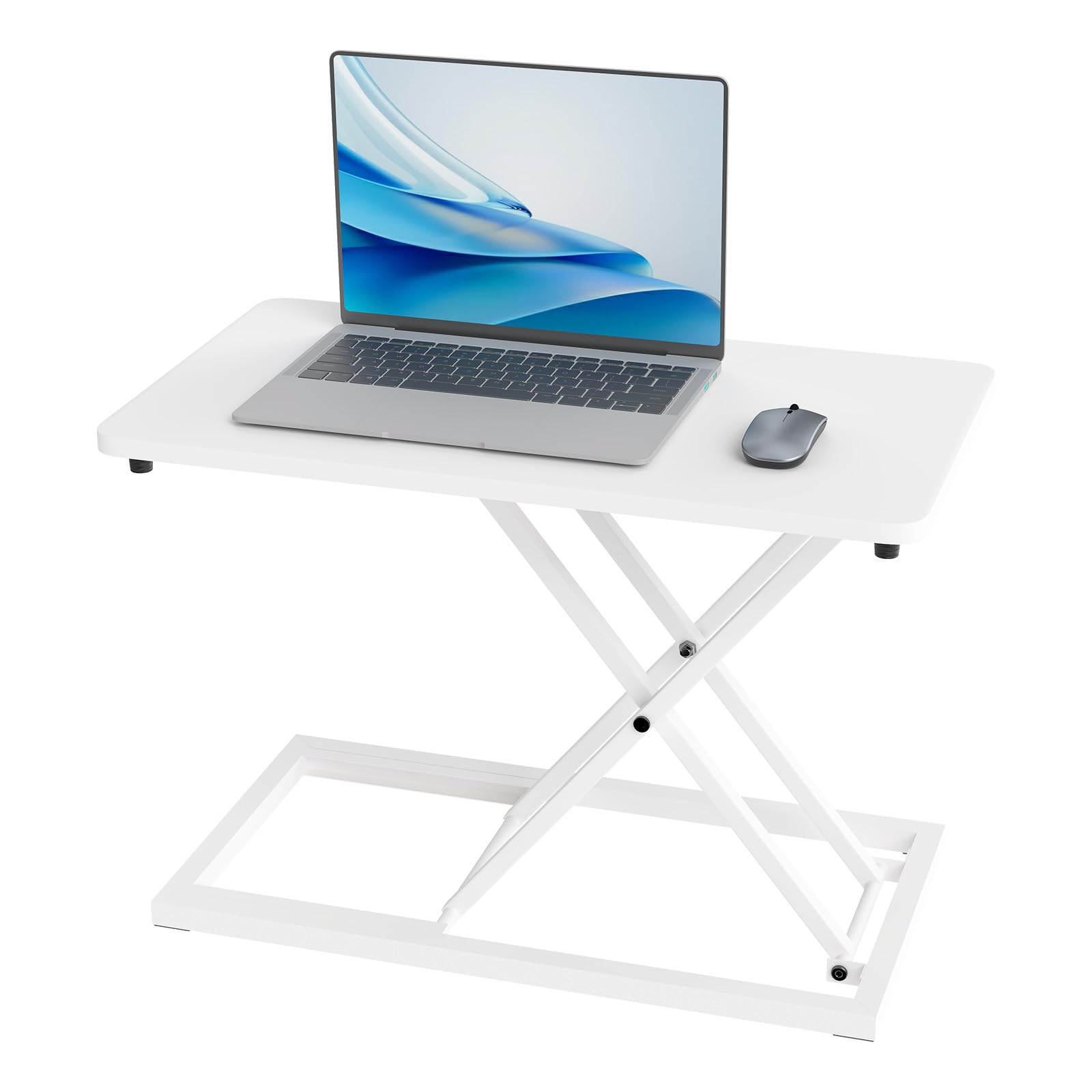 Weiß Höhenverstellbarer Stehpult Konverter,34 * 60cm Steh-Sitz Schreibtisch,Ultradünne Schreibtischkonverter, Laptop stehschreibtisch aufsatz,Geeignet für Büro, Arbeitszimmer, Wohnzimmer