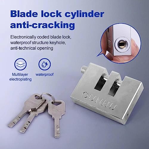 Image of Auto Hub Stainless Steel Anti Theft Lock for Car, Brake Pedal Key Lock. Clutch Lock for All Cars,Silver