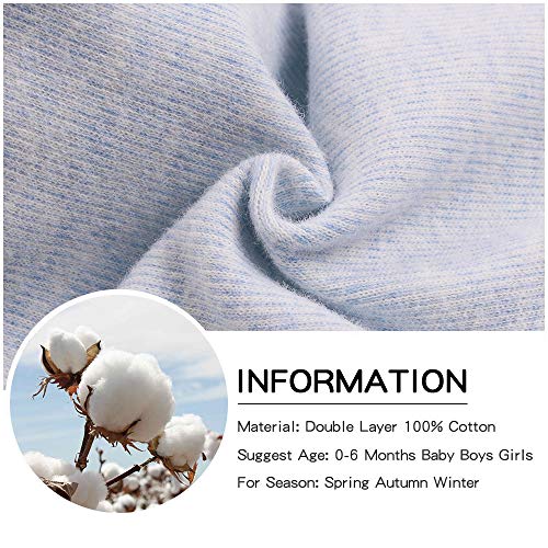 Image of Original Cotton Newborn Hats for Girls Striped Preemie Baby Hats Bear Ears Infant Boys Beanies 0-6 Months