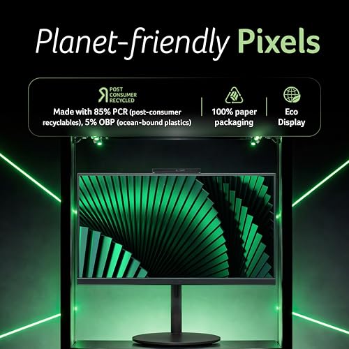 Image of acer B227Q D1 21.5 Inch IPS Full HD Backlit LED Monitor I Full HD Adjustable Webcam, MIC Support I 100Hz I Tilt, Swivel and Height Adjustment I HDMI, VGA & USB 2.0 I Eye Care I Stereo Speakers