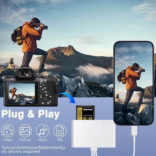 Image of Memory Stick Pro Duo Adapter - 4-in-1 USB C /Lightning /USB-A to SD /TF /MS /XD Card Reader, High-Speed Photo Video Transfer from Camera to iPhone /Tablet /Computer