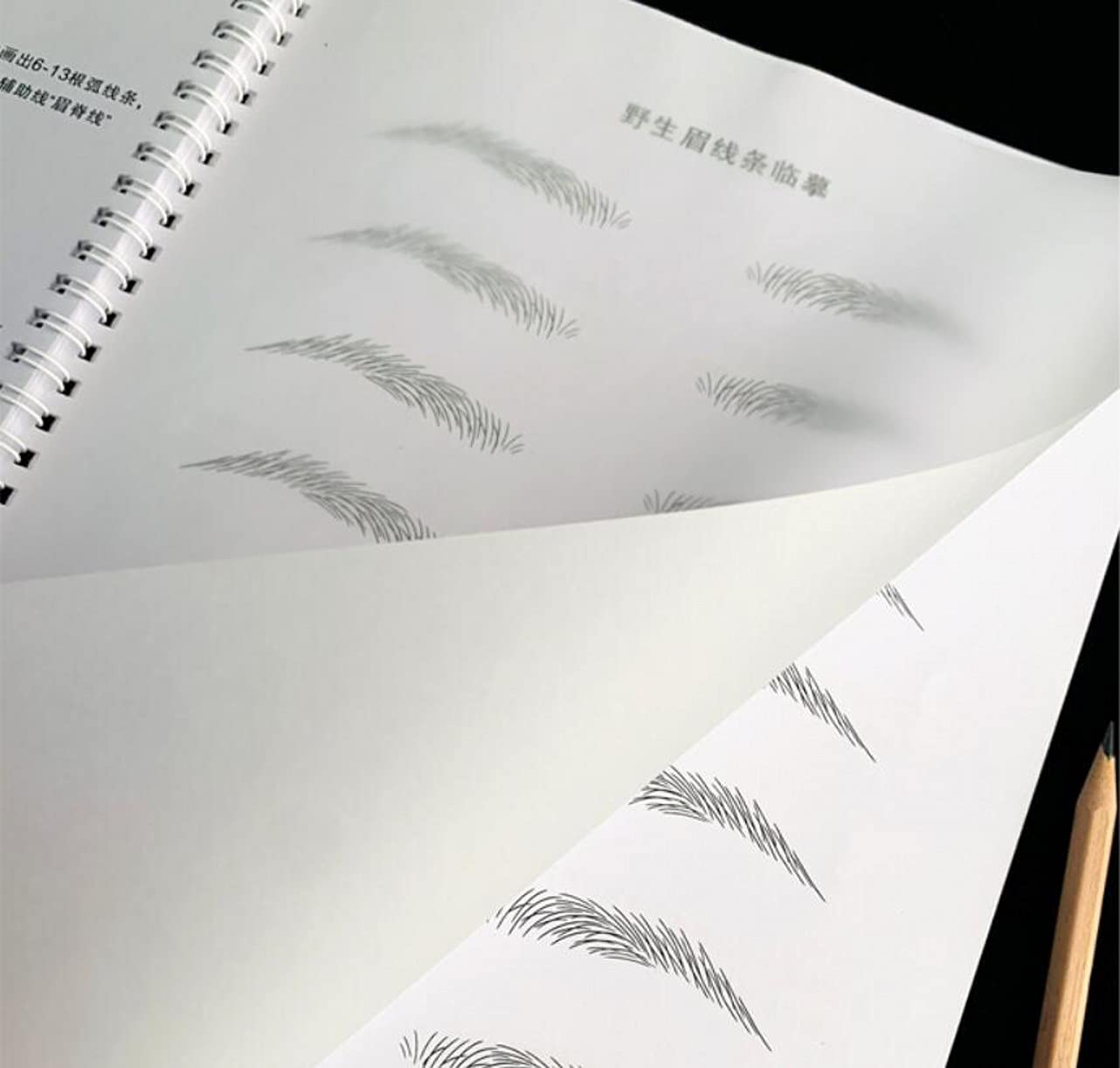 YJIUYUANQ Makeup Exercise Book Eyebrow Practice Book Cosmetics Teaching Book for Beginner(53 Pages and 16 Acetate Paper)