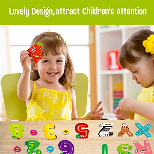 image for SpriteGru Magnetic Uppercase Letters and Numbers, Educational Learning