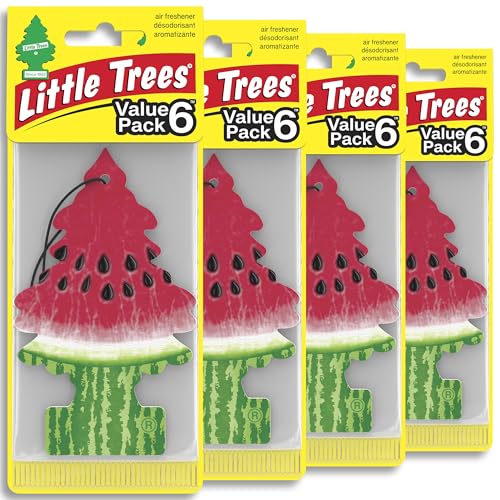 Image of Little Trees Watermelon Air Freshener (Pack of 24) | Tree-Shaped Hanging Design | Ideal For Car, Home, Wardrobes etc | Imported from USA