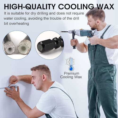 6 Pcs Porcelain Tile Drill Bits Dry Diamond Tipped Drill Bit Set 6 8 10 12MM and 6MM Hex Shank Drill Bit for Granite Ceramic Marble Stone Tile Stone Glass Hard Materials Convenient Drilling 4 6 Pcs Porcelain Tile Drill Bits Dry Diamond Tipped Drill Bit Set 6 8 10 12MM and 6MM Hex Shank Drill Bit for Granite Ceramic Marble Stone Tile Stone Glass Hard Materials Convenient Drilling - Image 4