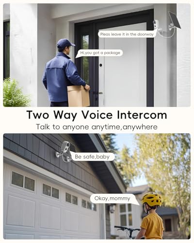 Image of ZUMIMALL Solar Security Cameras Wireless Outdoor, 2K Outdoor Camera Wireless Solar Powered, 2.4G WiFi Battery Camera, 3MP Color Night Vision, Magnetic Mount,Siren,PIR /AI Analyse, IP66, Cloud, Alexa