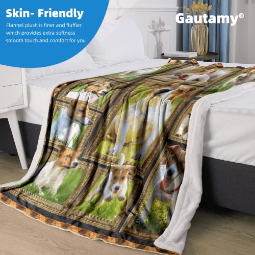 Jack Russell Terrier Blanket for Women Men, Jack Russell Terrier Gifts for Dog Lover, Soft Cozy Lightweight Warm Flannel Blankets and Throws for Sofa Living Room Decor, 60" x 80" Twin Size - Cosy Home Interiors Jack Russell Terrier Blanket for Women Men, Jack Russell Terrier Gifts for Dog Lover, Soft Cozy Lightweight Warm Flannel Blankets and Throws for Sofa Living Room Decor, 60" x 80" Twin Size - Image 2