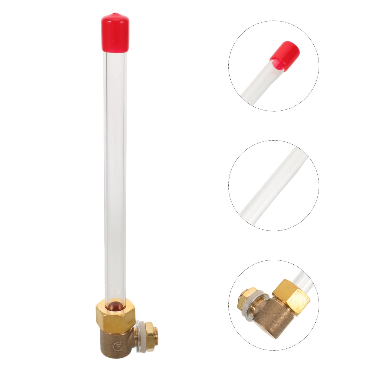 ULTECHNOVO Indicateur de Niveau d'Eau en Acrylique Haute Transparence, Jauge de Liquide Tubulaire pour Chaudière et Réservoir de Stockage, Mesure Visuelle Précise pour Bassin Incendie avec Connecteurs