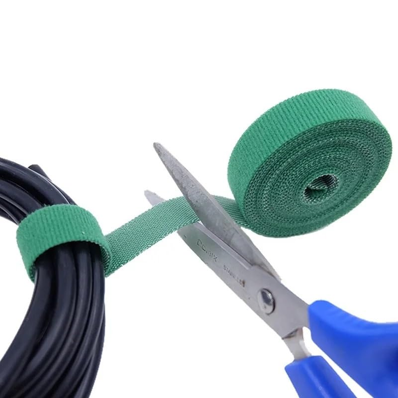 2/10M opaski kablowe wielokrotnego użytku pętla pakiet samoprzylepny zapięcie akcesoria DIY nylonowy pasek organizer klips uchwyt na przewody (żółty, 2 metry - 10 mm) (biały 5M (1 rolka))