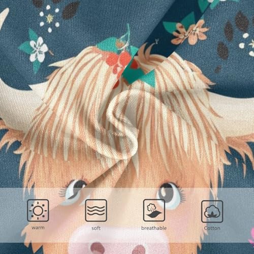 Cotton Toddler Underwear Floral Cute Cow Faces Floral Dark Panties Little Girl Fancy Briefs Girls Undies 2t3