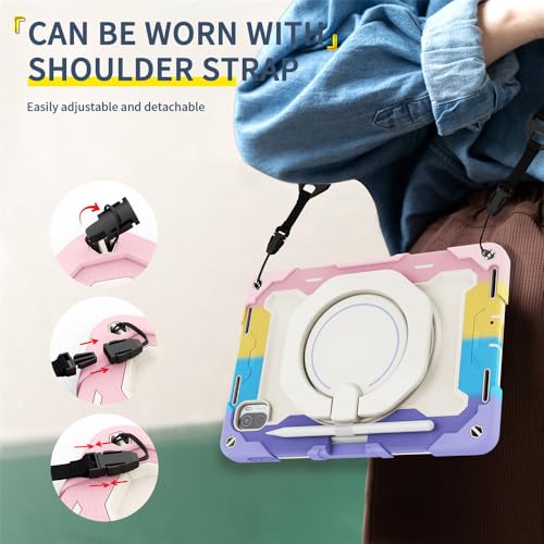 Funda Xiaomi Pad 5 con soporte de anillo ajustable y ranura para lápiz óptico 6