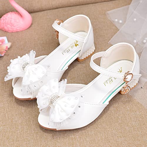 Chyjoey Little Girl Sandals Peep Toe Cute Bow Knot Princess Heels Dress Pump Sandals Casual Summer Shoes (Toddler/Little Kid/Big Kid) White #TOP2