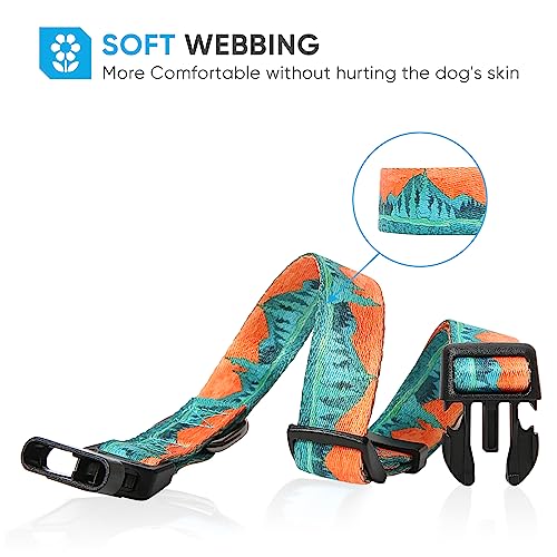 Image of HEELE Dog Collar, Adjustable Soft Dog Collar for Small Medium Large Dogs,Floral Patterned Puppy Collars with Quick Release Buckle L Length 15.94''-25.59'