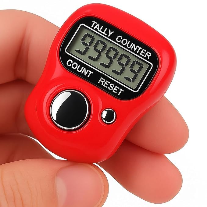 Swamini Creations Digital Finger Tally Counter – Smooth Metal Button | Clear LCD Display | Soft Adjustable Strap Perfect for Prayer, Meditation, Stock Counting & Crafts.-image-8