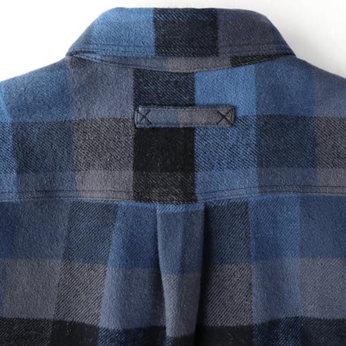 Image of Dubinik Mens Shacket Flannel Shirt for Men Lightweight Jacket Casual Plaid Coat with Warm Lining Long Sleeve Button