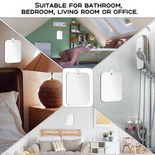 Unbreakabl Miro Shower Mirror Fogless For Shaving, Medium 8 In X 6 In Mirror For Wall Hanging, Frameless Portable Travel Camping Mirrors Shatterproof Handheld Locker Shave Mirror Makeup Plastic Anti Fog Free Bathroom thumb #2