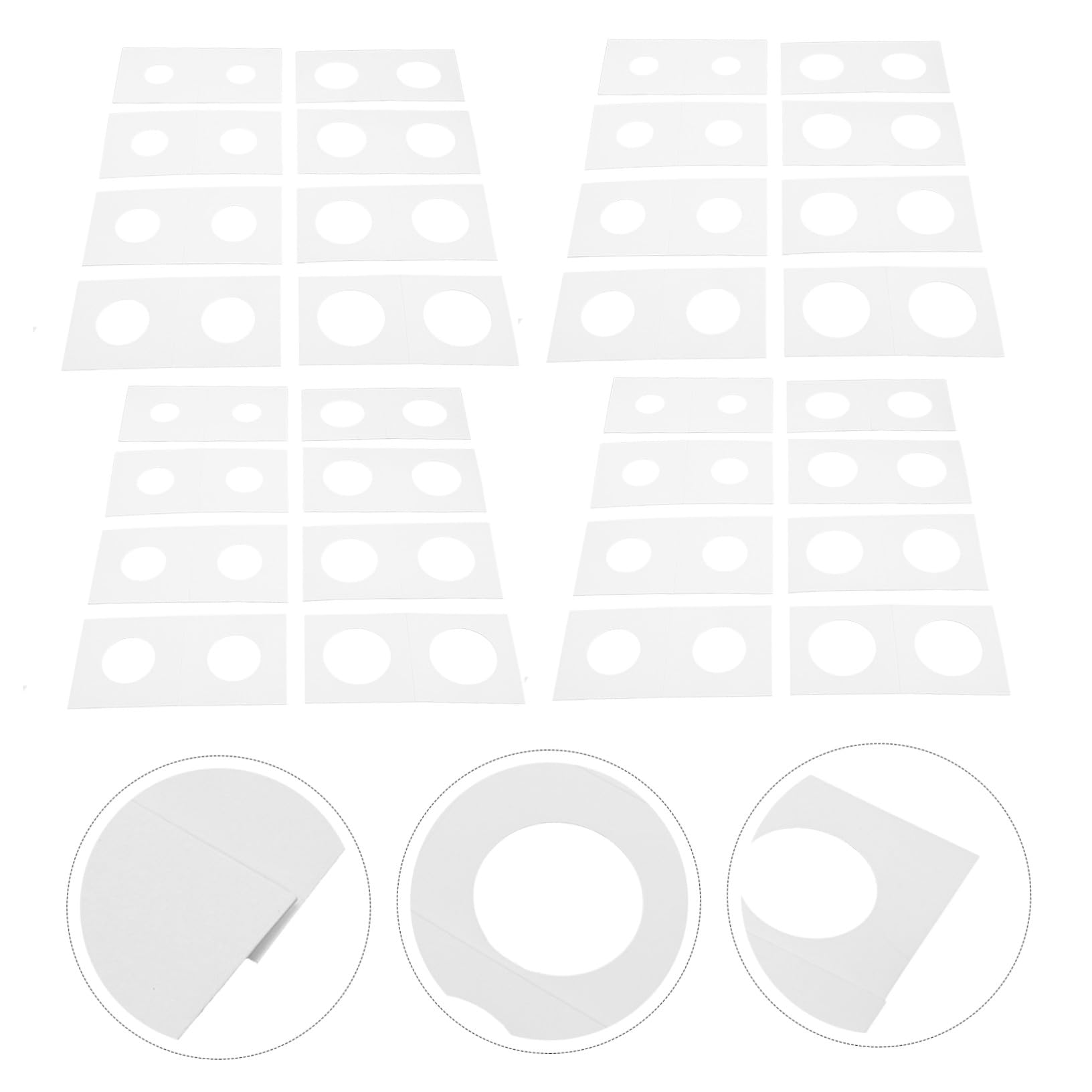 SHINEOFI Lot de 400 Porte-Monnaie en Papier Blanc Léger pour Pièces de Monnaie Argenté et Cuivre, Organisateur de Pièces de Collection Adapté aux Tailles de 17,5 Mm à 31,5 Mm