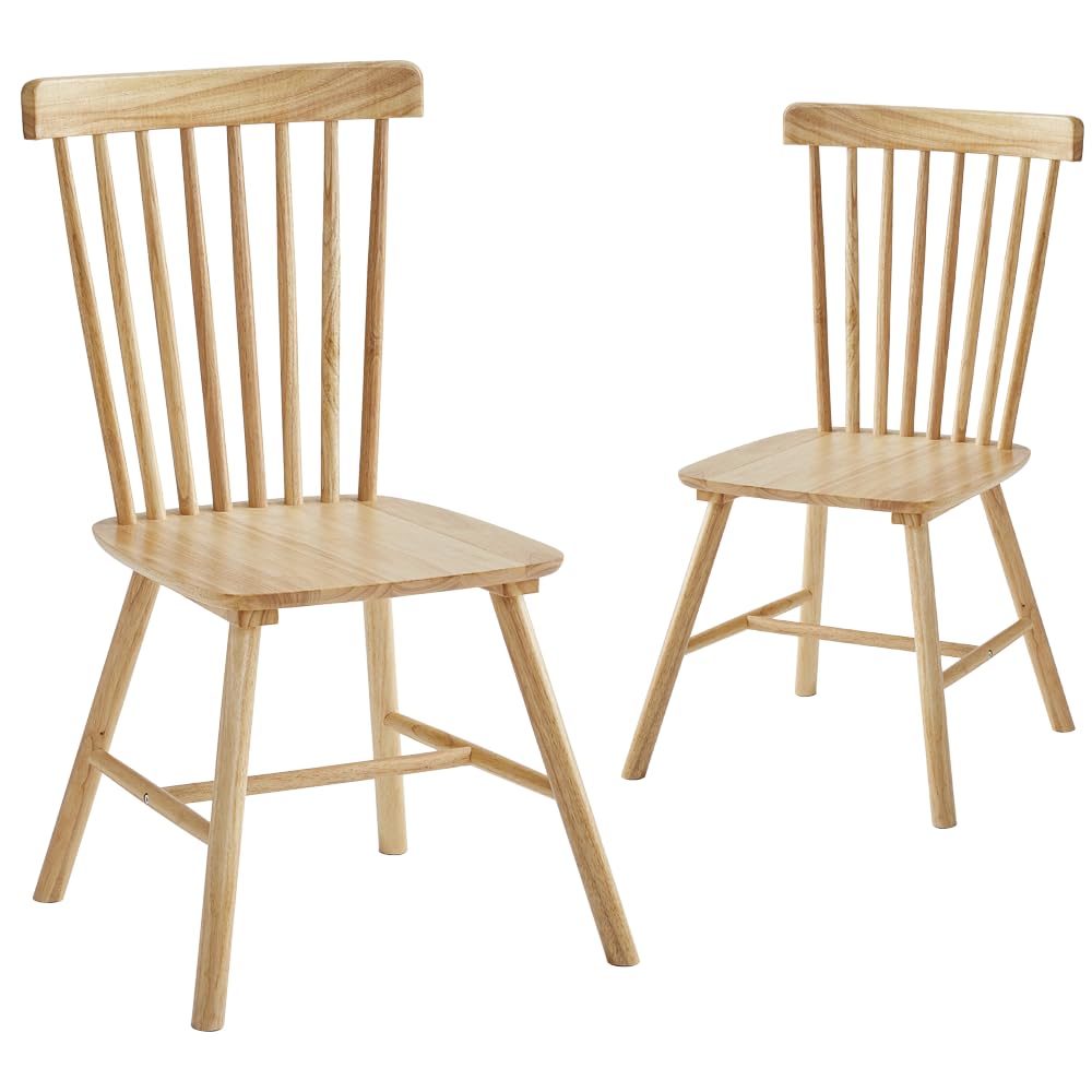 DZOVAD Wood Dining Chairs Set of 2, Farmhouse Kitchen Chairs Set, 100% Natural Solid Wood Material, FSC-Certified