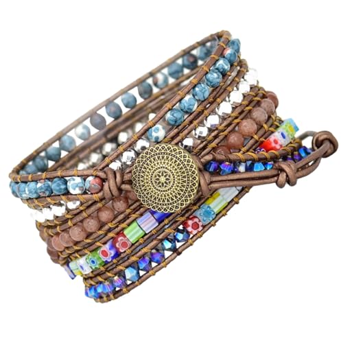 Bracelet montre connecté bohème en cuir parfait pour vos sorties décontractées et le bureau