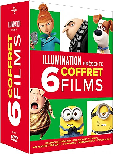 Illumination présente - Coffret 6 films : Moi Moche et Méchant 1 à 3 + Les Minions + Comme des bêtes + Tous en scène
