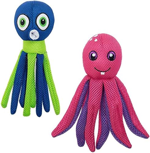 Squeaky Dog Toys - 2 Pack Cute Dog Toys with Squeaker Ball Inside Design, 2 in 1 Dog Chew Toy with Durable Oxford Cloth, Small to Medium Breeds Dogs Playing