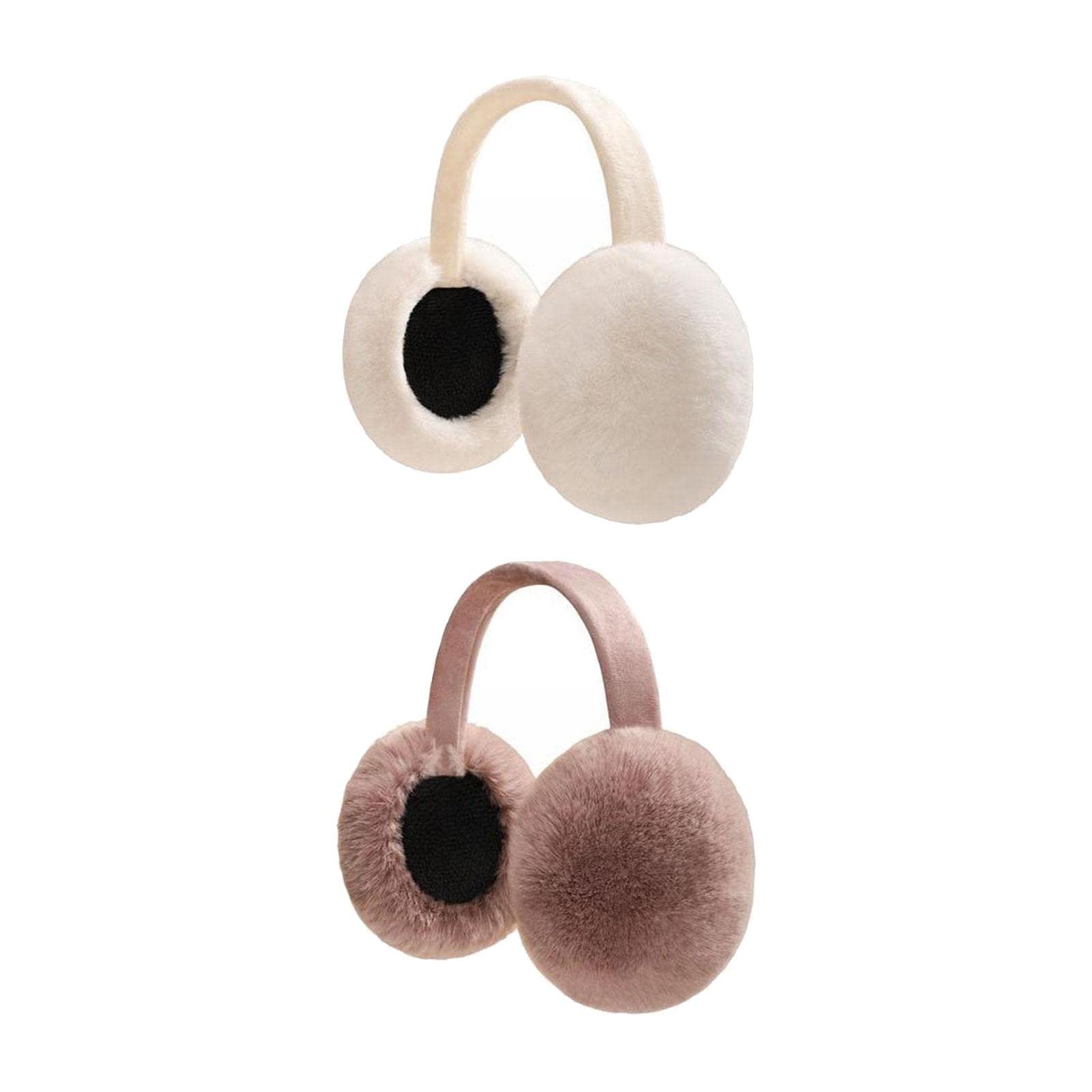 2Pcs Ear Muffs Earmuffs Headband Winter Ear Warmer White Dark Pink|Clothing, Shoes & Accessories | Mens Accessories | Hats