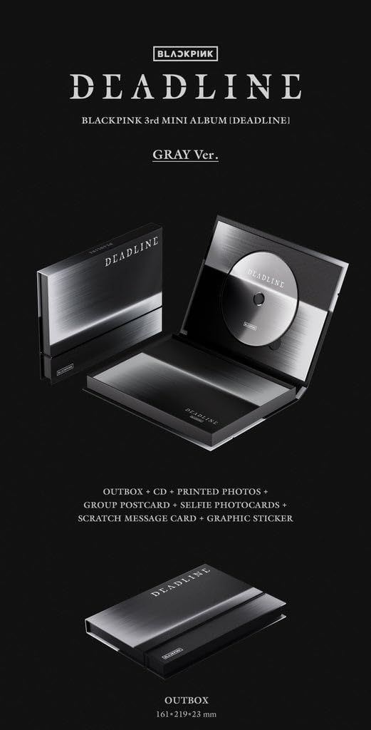 BLACK-PINK - [DEADLINE] 3rd Mini Album GRAY Ver. (Incl. CD-R, 32 Printed Photos, 10 Photocards, Extra Gift)