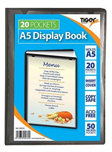 Tiger 2 X A5 Pocket Presentation Display Book - Black